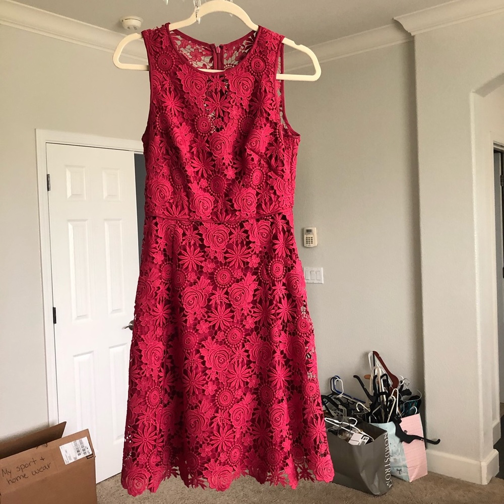 White House black market maroon red dress size 0